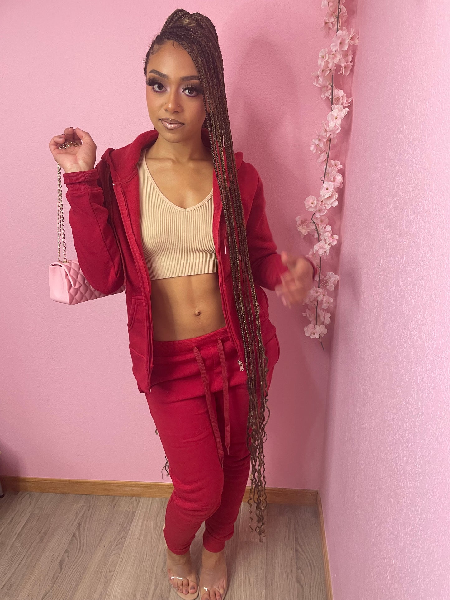 Make โEm Sweat Jogger Set - Red