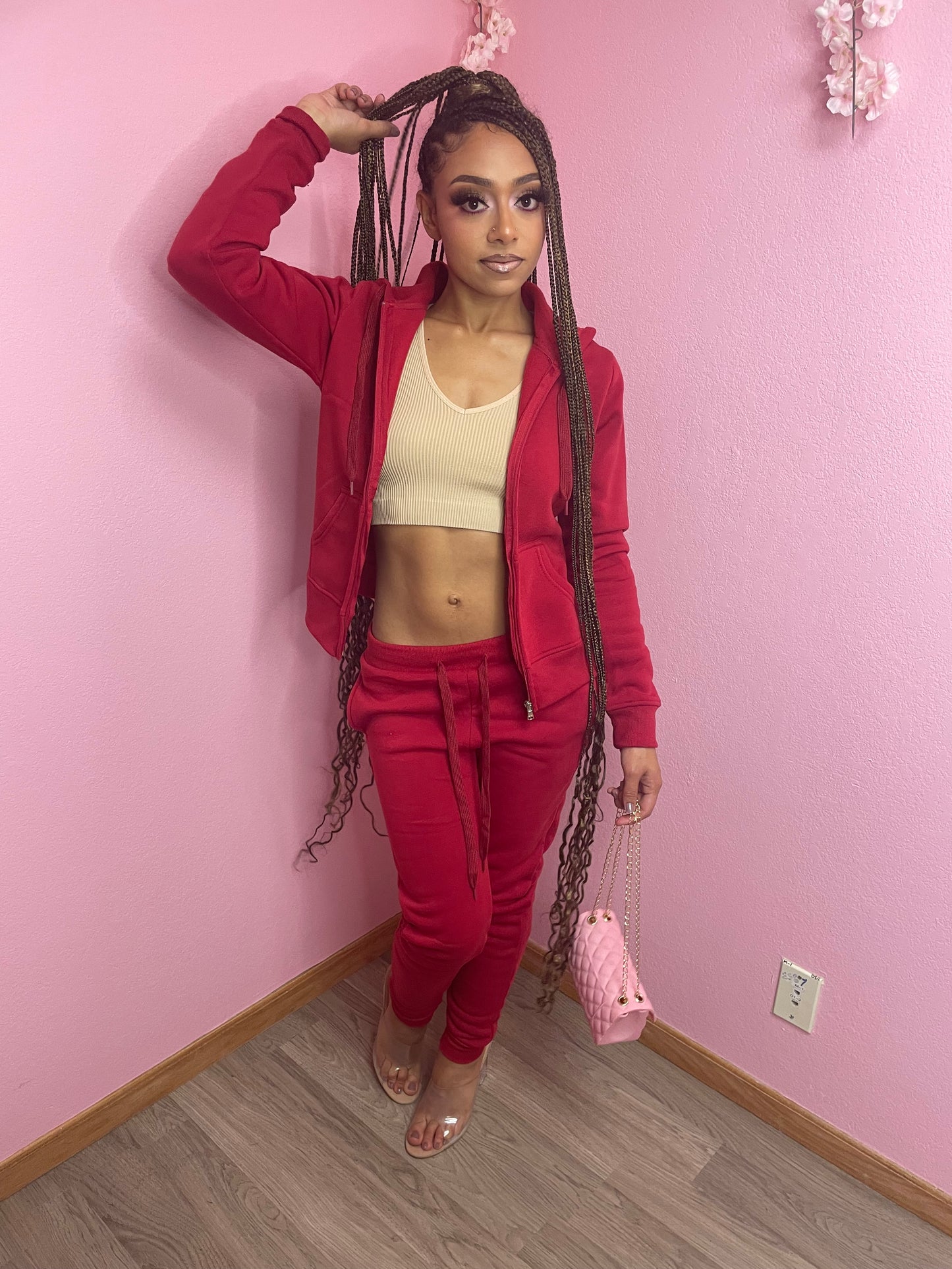 Make โEm Sweat Jogger Set - Red