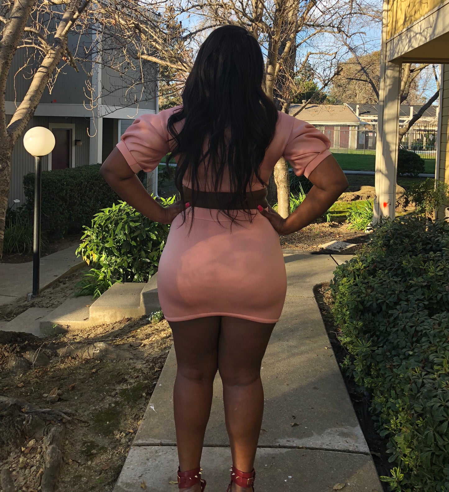 π Bow Down Blush Scuba Skirt Set π
