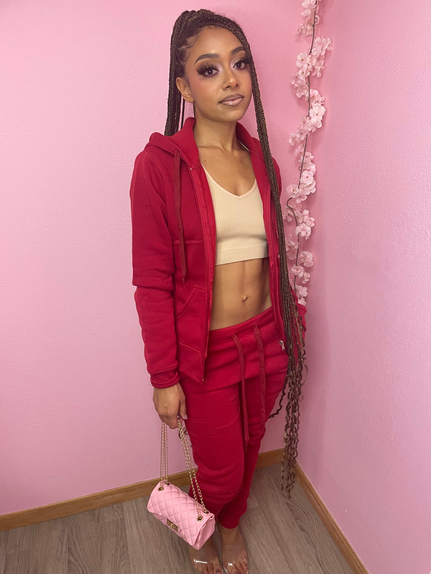 Make ‘Em Sweat Jogger Set - Red