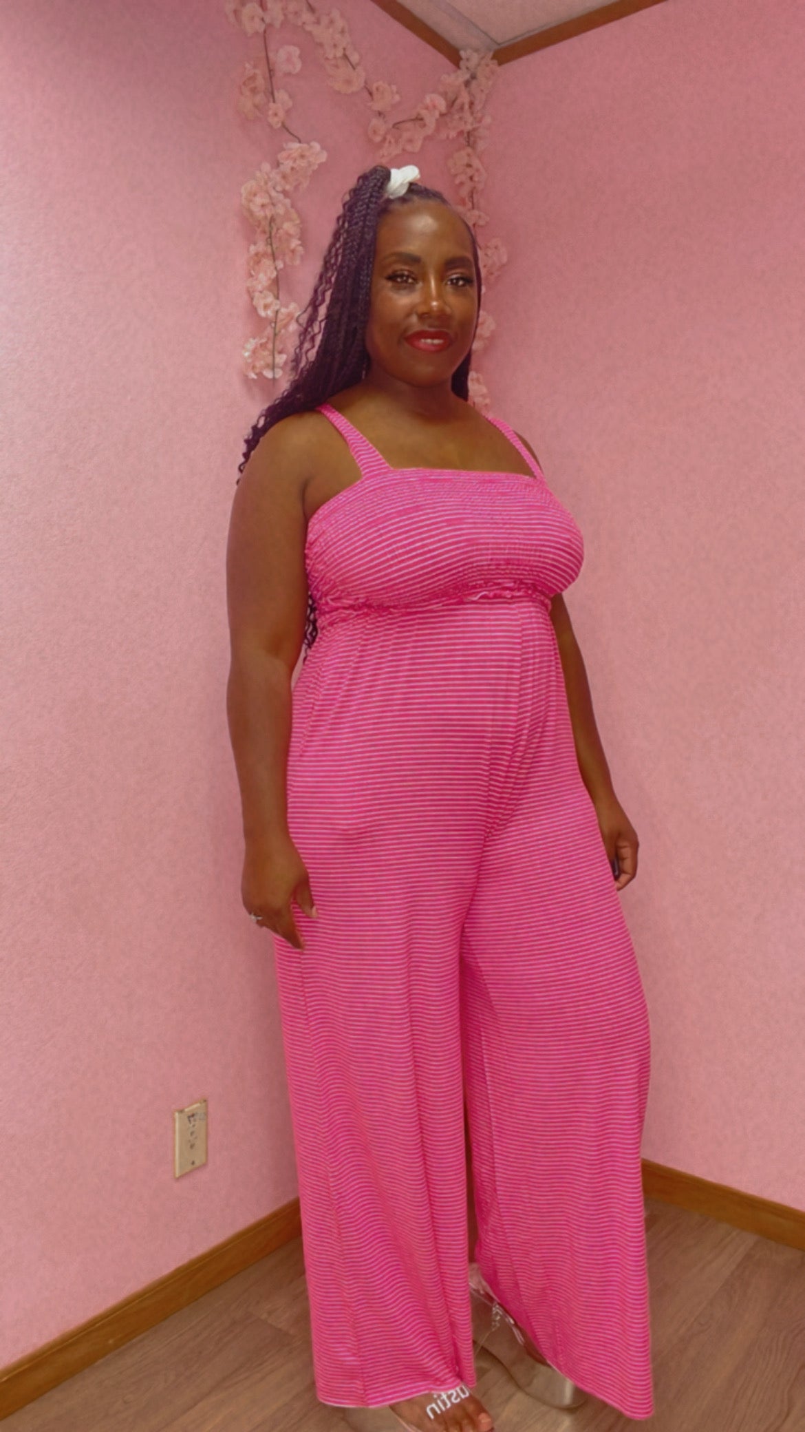 Kimmie Jumpsuit Plus Size Hot Pink