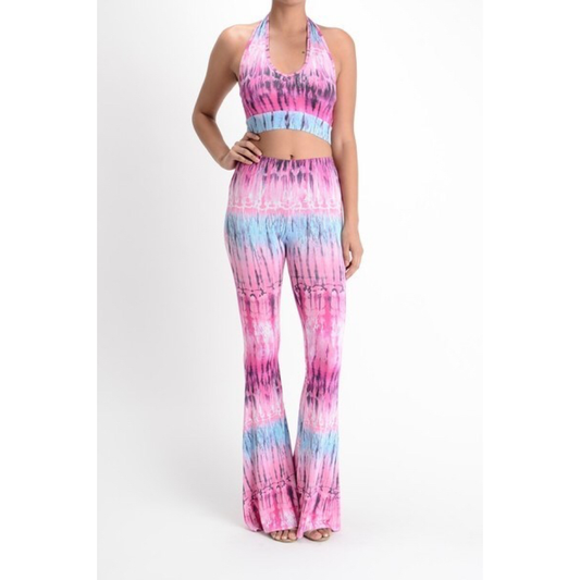 💞💜 Tie dye Halter BellBottom Pants Set 💜💞